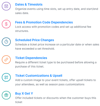 Advanced event setup options for multi-day conferences